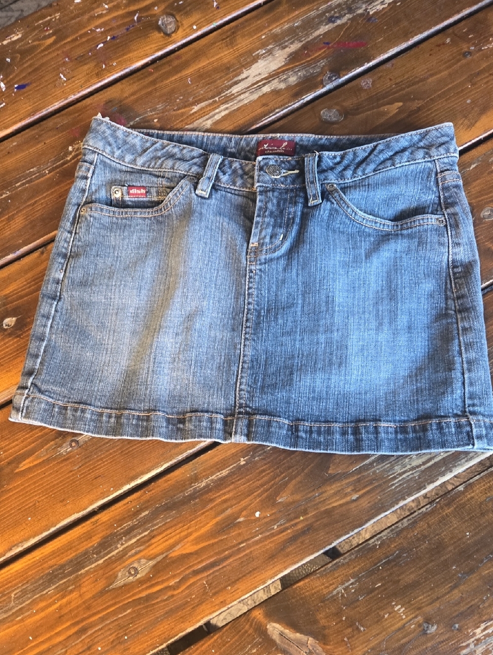 Vintage Medium Blue Denim Mini Skirt Size 25